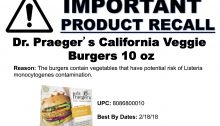 Dr. Praeger’s California Veggie Burgers RECALL