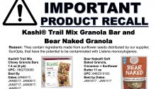 Kashi® Trail Mix Granola Bar and  Bear Naked Granola Recall