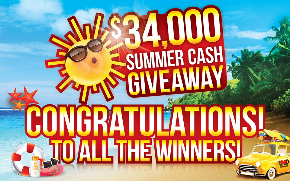 34K Summer Cash Giveaway - Winners!