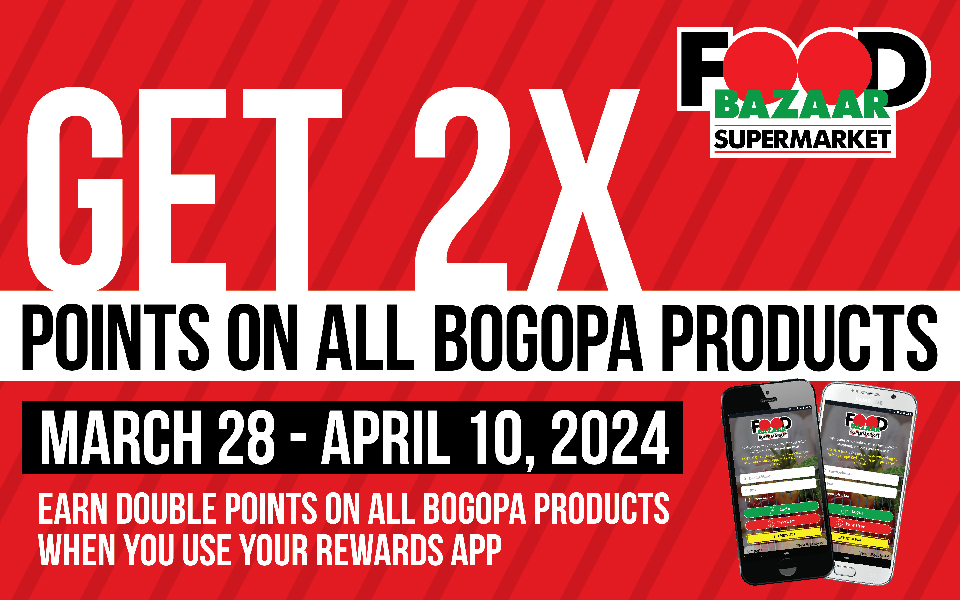 Get 2X Points on All Bogopa Products