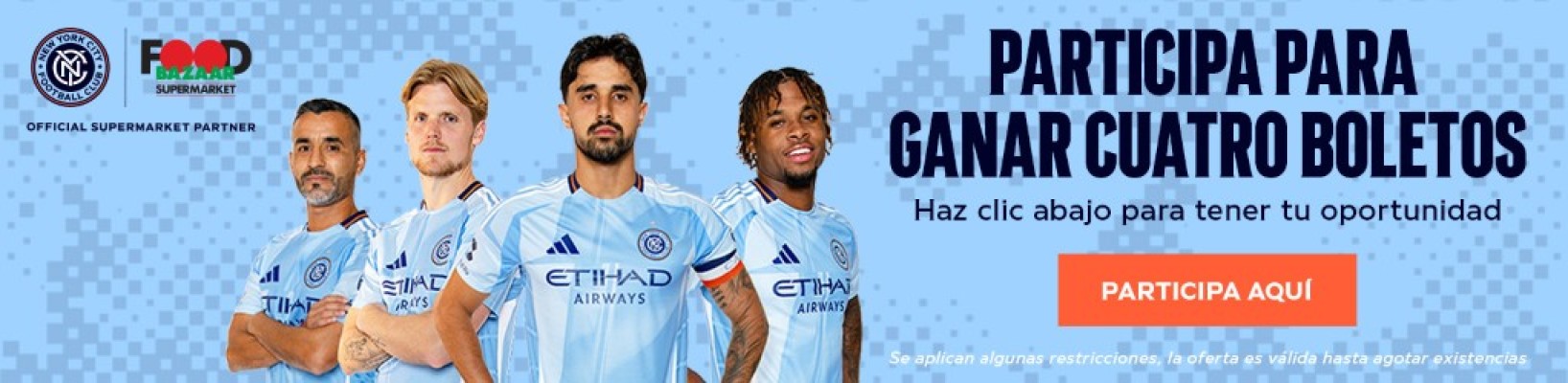 Participa para ganar cuatro boletos - NYC Football Club