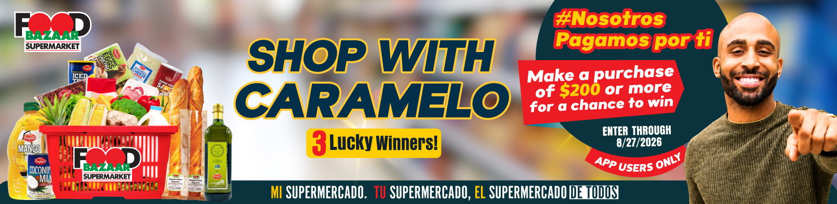 Shop with Caramelo! Make a purchase of $200 or more for a chance to win.